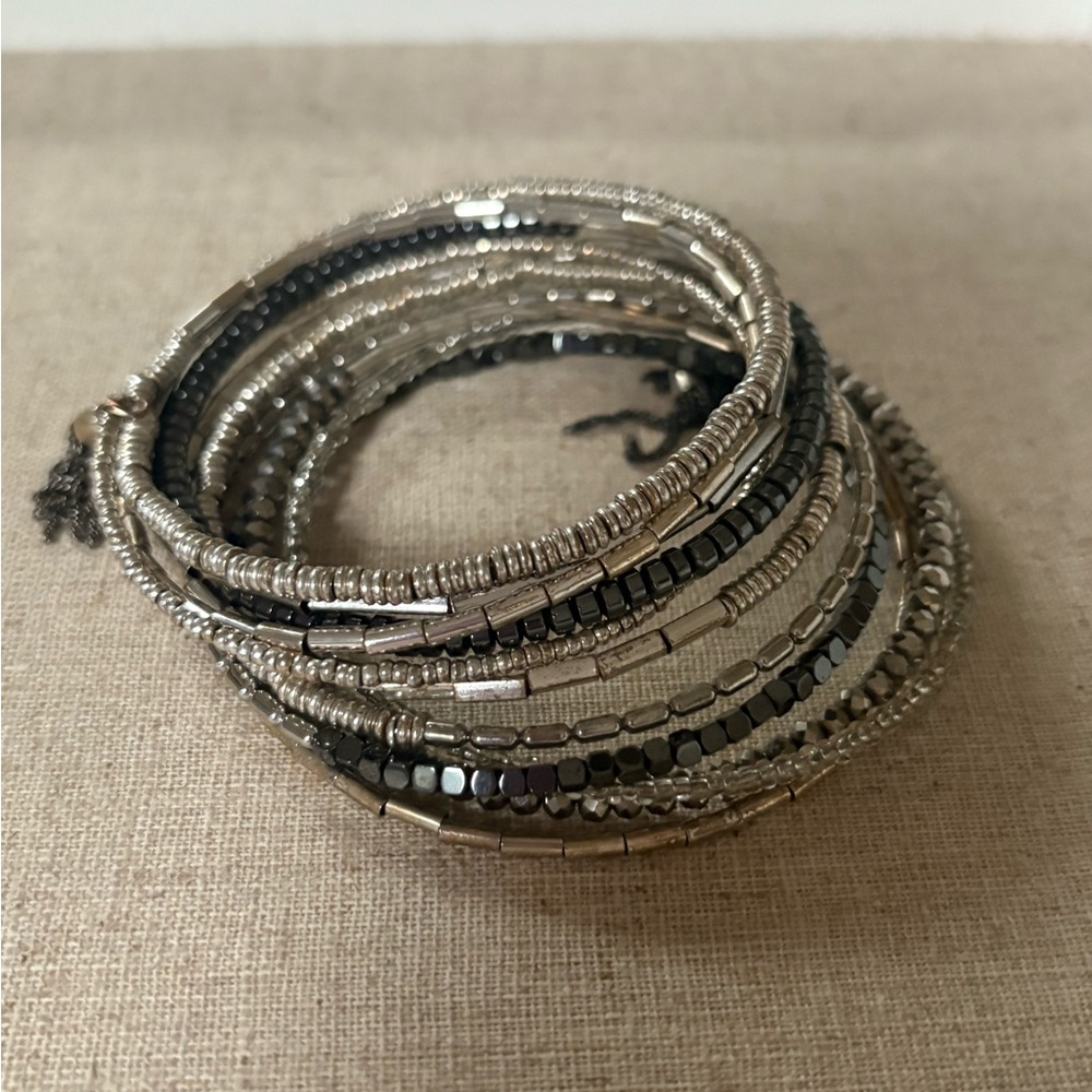 Stella & Dot Silver Bracelet Set